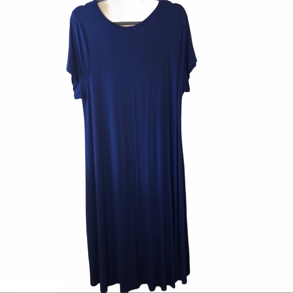 LulaRoe Blue Carly Dress with Ho-low Hemline